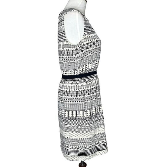 Ann Taylor Loft Cream Black Patterned Sleeveless Dress Size XS - Picture 3 of 7